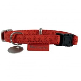 COLLIER REGLABLE MC LEATHER 25 MM ROUGE ZOLUX